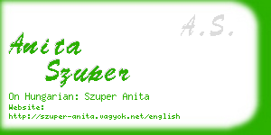 anita szuper business card